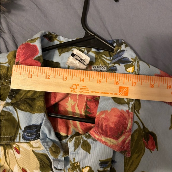 Roaman’s Floral Longsleeve Button Up Shirt Size 1X RN88842 NWOT Pockets - Picture 7 of 16